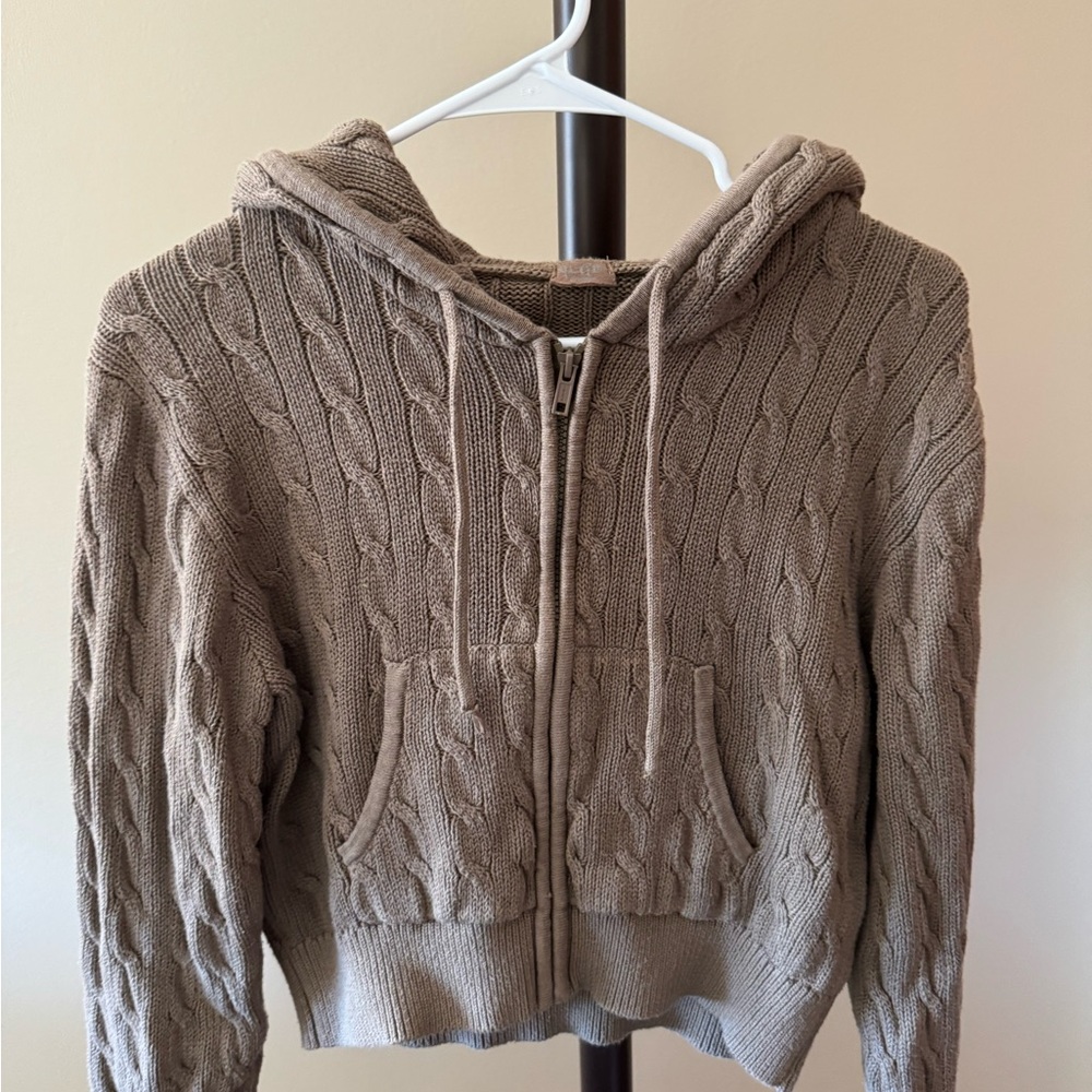 Brandy Melville Tan Knit Hoodie
